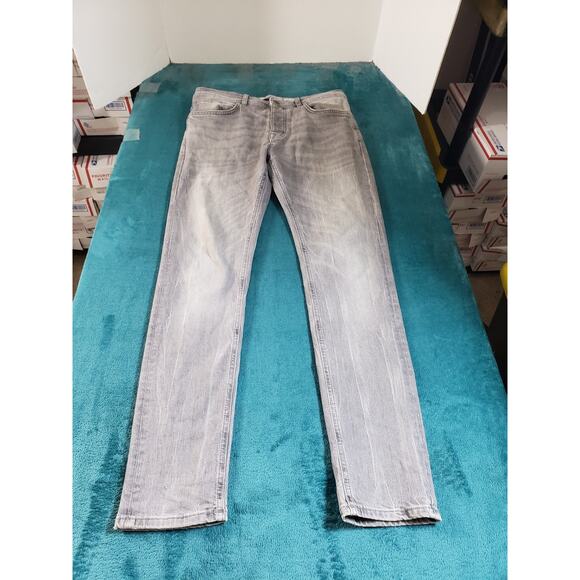 Zara Other - Zara Jeans Size 32x32 Mens Gray Stretch Pants Denim Mid Rise Button Straight